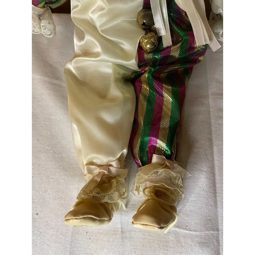 Porcelain Pierrot / Harlequin clown doll